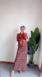 藏族姑娘民族风不丹服套装舞蹈表演西藏服显瘦时尚锅庄舞裙藏服潮