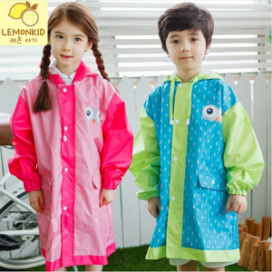 韩版儿童雨衣 可爱眼睛男女童雨披 3-12岁幼儿园小朋友环保带书包