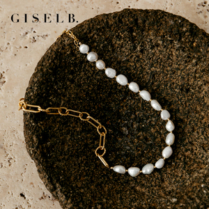 GISEL B 24K镀金+珍珠 Collier Bloom Blace 项链