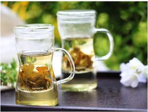 多样屋明朗健康玻璃茶隔杯大/小 水杯花茶杯红茶杯绿茶杯