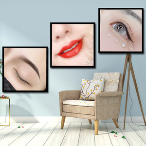 新品眉眼唇挂画美容院客厅装饰画半永久宣传画纹绣工作室房间壁画