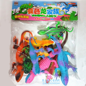 儿童玩具蜥蜴软胶静态仿真动物套装儿童叫叫蜥蜴变色龙塑胶鳄鱼