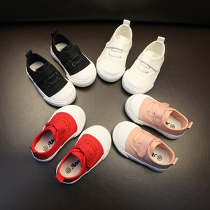小童帆布鞋男童1-3岁宝宝帆布鞋子韩版女童布板鞋春秋百搭小白鞋