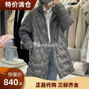 SEIFINI/诗凡黎2023年国内代购 冬季新品纯色长款羽绒服3EA180091