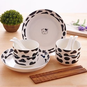 hello kitty韩式碗碟套装凯蒂猫卡通可爱陶瓷餐具家用碗筷碗盘碟