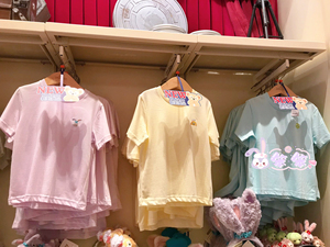 香港迪士尼乐园达菲熊雪莉玫成人儿童短袖上衣可爱情侣T恤