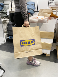 宜家代购国内代购IKEA标志牛皮纸袋大号礼品袋子纸袋手提袋购物袋