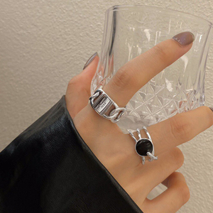 925纯银饰品中性气质戒指时尚个性朋克创意独特街头特色感性指环