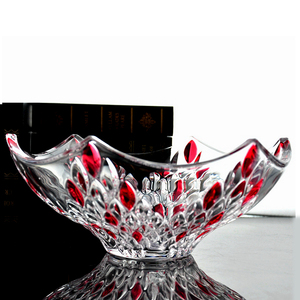 水晶玻璃水果盘欧式现代时尚创意家用果盘办公会议餐厅凉菜沙拉盘