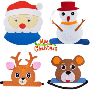 圣诞节头箍头饰圣诞老人雪人小鹿头套帽子卡通儿童幼儿园表演道具