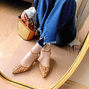MSMESSA2022夏季新款凉鞋中粗跟小码镂空定制设计感小众绑带女鞋