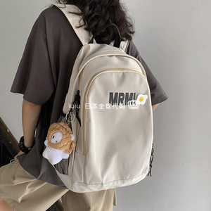 日本ZGP简约字母双肩背包女日韩校园书包大容量初中生背包电脑包