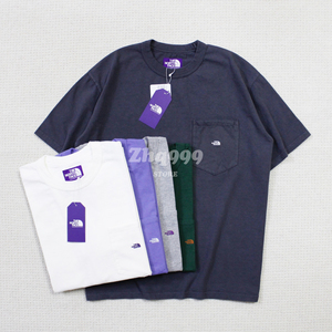现货 THE NORTH FACE北面紫标 7OZ TEE日本制日产口袋刺绣短袖T恤