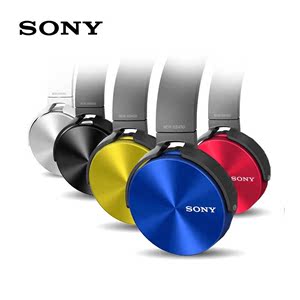 Sony/索尼 MDR-XB450AP重低音立体声耳机 头戴式 可折叠通用带麦