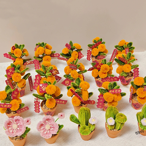 创意摆件扭扭棒小盆栽花束diy材料包儿童手工装饰生日母亲节礼物