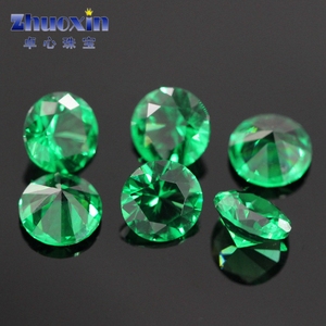 圆形绿纳米裸石宝石戒面  祖母绿色人造钻微蜡镶耐高温0.8~4.25mm
