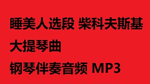 睡美人选段 柴科夫斯基 钢琴伴奏音频 大提琴伴奏带 MP3格式