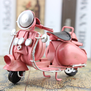创意家居摆件铁艺摩托车模型 铁皮小绵羊工艺品咖啡厅橱窗装饰品