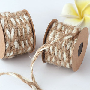 手工礼物绳子信封包装白麻线宽扁蕾丝花边麻绳装饰编织麻布材料
