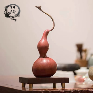 铜葫芦摆件新中式福禄寿财喜礼品手工艺品客厅办公室玄关柜装饰品