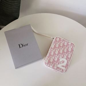 日本中古Dior迪奥老花粉色小方手拿手拎化妆包二手奢侈品博主同款
