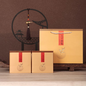 金色红色太平猴魁黄山毛峰茶叶铁盒250克套装茶叶盒空罐包装礼盒
