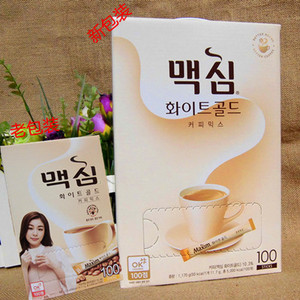 包邮韩国进口MAXIM麦馨白金咖啡100条礼盒装 三合一速溶奶香咖啡