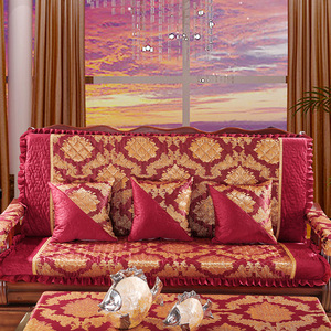 实木中式红木沙发垫带靠背冬季加厚通用防滑木椅春秋椅联邦椅套罩