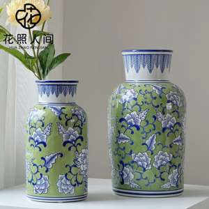 景德镇陶瓷花瓶 高品质青花瓷花器 梅瓶彩绘美人瓶萝卜瓶家居装饰