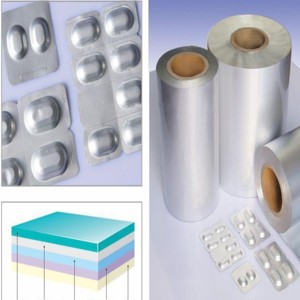 PTP铝箔，药用PTP铝箔，药用铝箔，药用包装材料 PVC泡罩封口