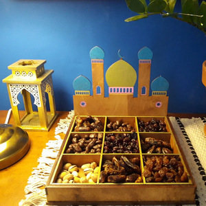 中东阿拉伯节日城堡九宫格托盘摆件桌上家居装饰家庭聚会零食餐盘