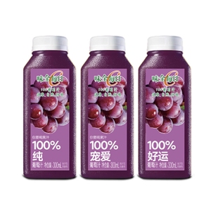 味全每日C王鹤棣橙汁苹果葡萄桃汁西柚椰果蔬汁果汁300m/瓶饮料