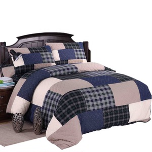外贸美式纯棉2023新款高端床盖拼布绗缝被四件套欧式四季通用床单