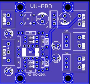 VU表头驱动电路板 功放前级 胆机机箱 db电平表PCB空板