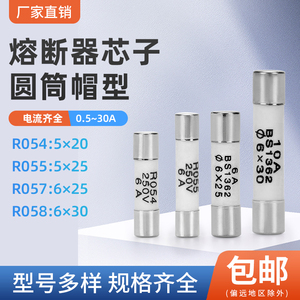 熔断器R055陶瓷保险丝管RO55芯子5*25MM250V 0.5A~20A6A10A