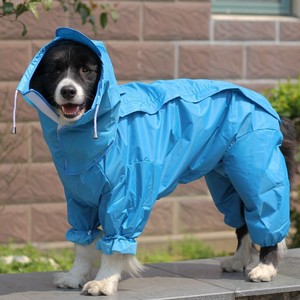 宠物狗狗中大型犬金毛萨摩阿拉斯加防水迷彩蓝色粉色红色连帽雨衣