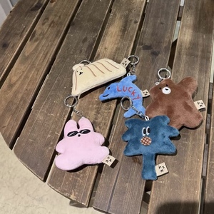 ins韩国墨镜兔挂件拥抱小熊海豚布丁狗毛绒公仔包装饰礼物钥匙圈