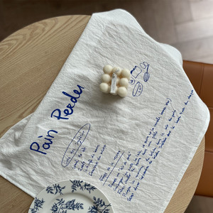韩式ins风装饰布蓝色手写英文字背景布餐垫餐巾盖布美食摆拍道具