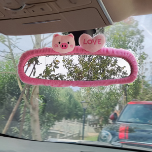女性汽车后视镜套电轿车倒车镜装饰品卡通小猫小猪爱心后视镜子套