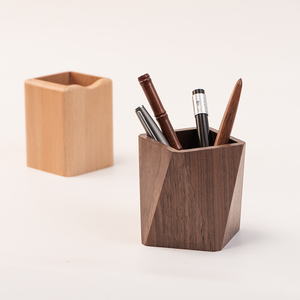 创意木制笔筒榉木简约笔插  桌面学习文具收纳笔筒实木质办公用品
