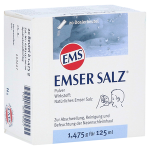 现货-德国EMS Emser儿童洗鼻器专用天然矿物洗鼻盐 1.475克x20包