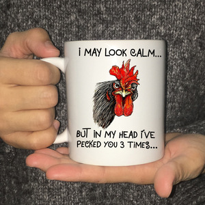 Chicken公鸡母鸡陶瓷咖啡马克杯子茶水杯火鸡I MAY LOOK CALM Mug