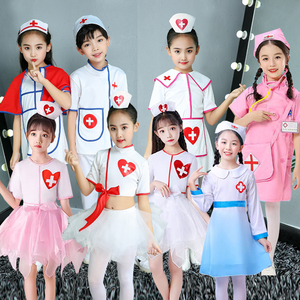 男女六一儿童节角色扮演出服职业制服装医院大褂小医生护士表演服