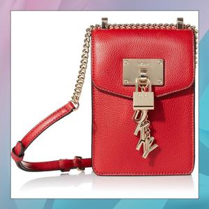 代购DKNY唐可娜儿专柜正品女士包袋潮流红色小号单肩斜挎包