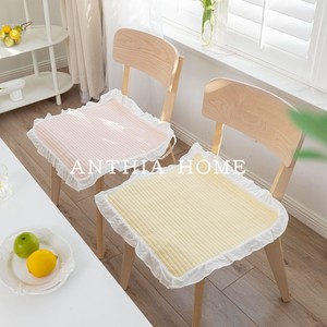韩国全棉奶油色椅子垫纯色餐椅垫座垫学生加厚防滑坐垫办公座简约