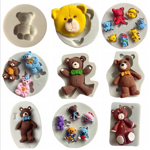 蛋糕硅胶模具翻糖巧克力模 DIY卡通可爱小熊大集合粘土模糖艺工具