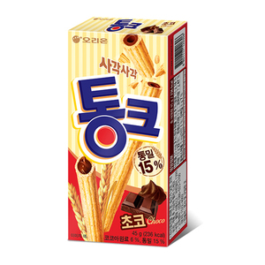 韩国进口好丽友巧克力夹心条饼干通克榛子棒45g休闲零食包装