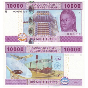 中非(喀麦隆)10000法郎 纸币 U冠 2002年 全新UNC P-210U