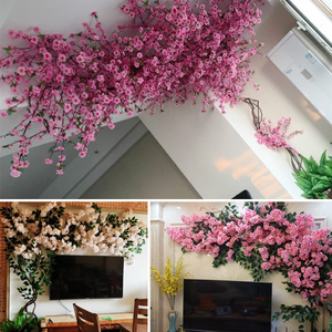 仿真树藤树叶樱花藤条室内装饰绿植假植物藤蔓缠绕墙面造景桃花枝