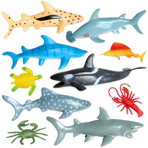 仿真鲨鱼大白鲨玩具塑胶塑料海洋动物虎鲸模型套装男孩儿童巨齿鲨